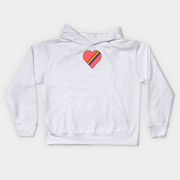 Love Heart Pride Rainbow Kids Hoodie by youokpun